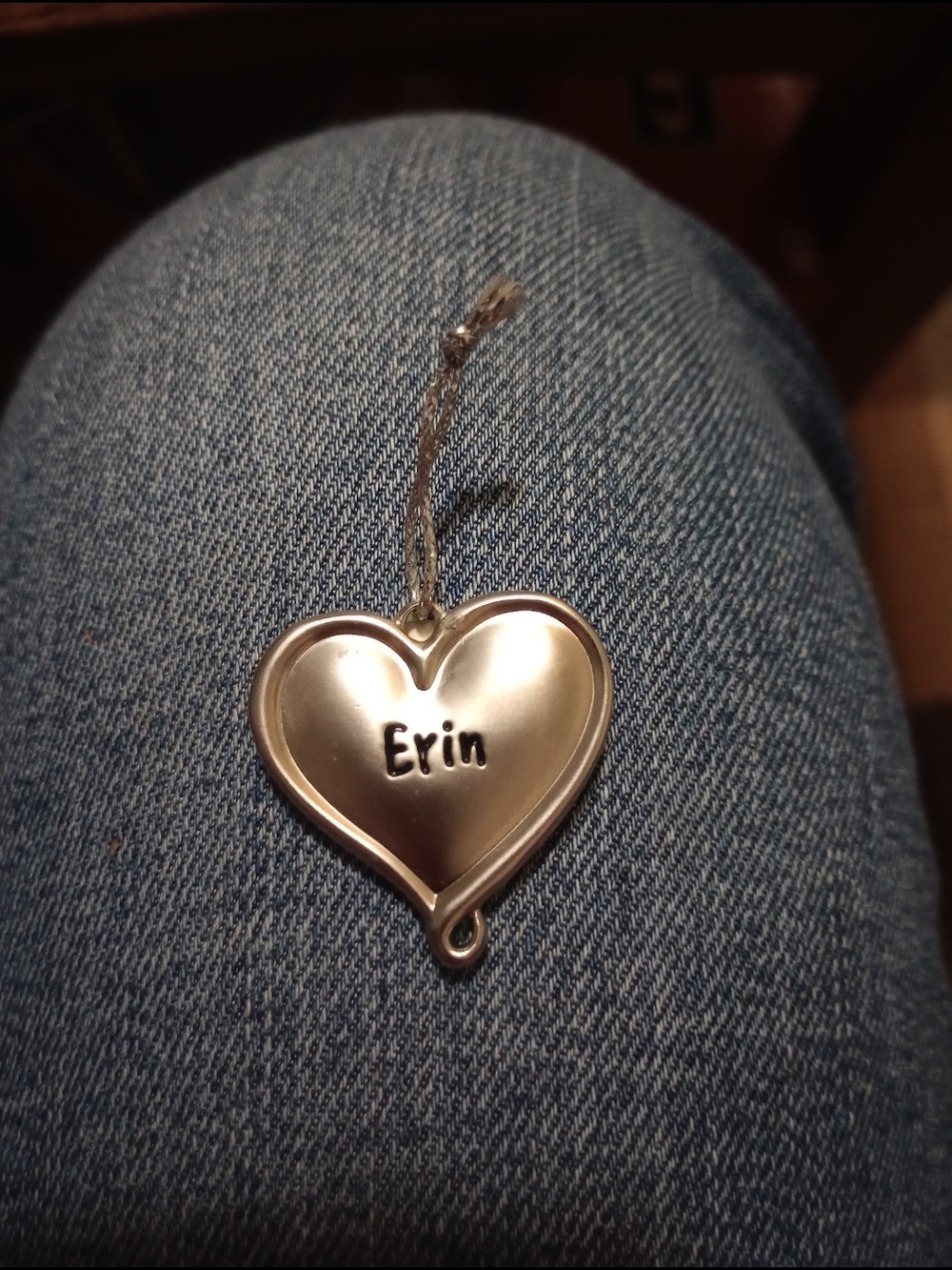 GANZ Sterling Silver Heart Pendant With Erin On It